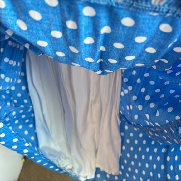 Anthropologie Dolan Laney Smocked Polka Dot Midi Casual Dress Blue size 2X - Picture 10 of 14